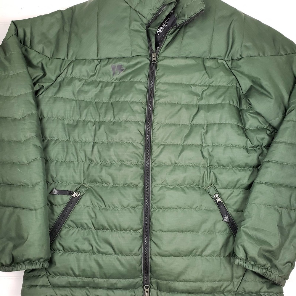 Homeschool Snowboarding Men's Puffer Jacket Coat large Continuum forest green